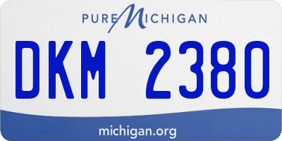 MI license plate DKM2380