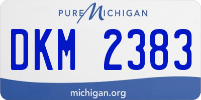 MI license plate DKM2383