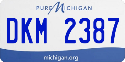 MI license plate DKM2387