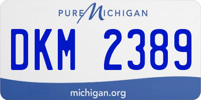 MI license plate DKM2389