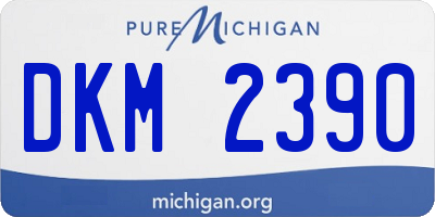 MI license plate DKM2390