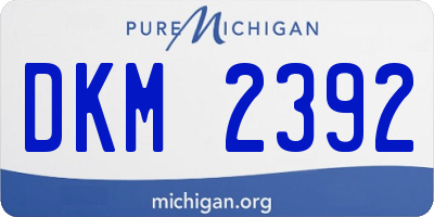 MI license plate DKM2392