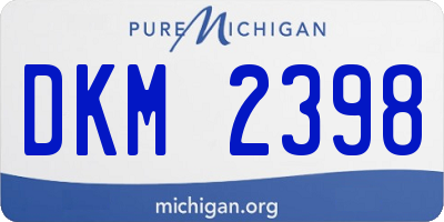 MI license plate DKM2398