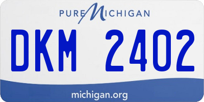 MI license plate DKM2402