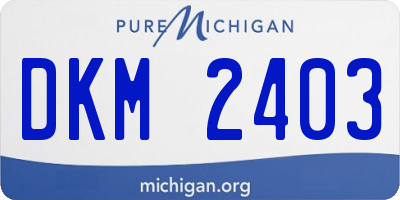 MI license plate DKM2403