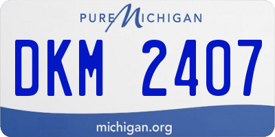 MI license plate DKM2407