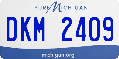 MI license plate DKM2409