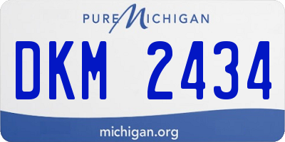 MI license plate DKM2434