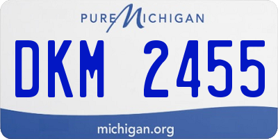 MI license plate DKM2455