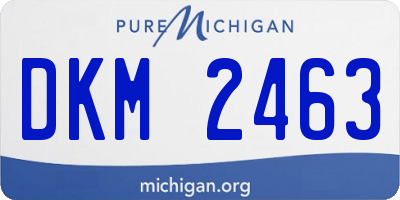 MI license plate DKM2463