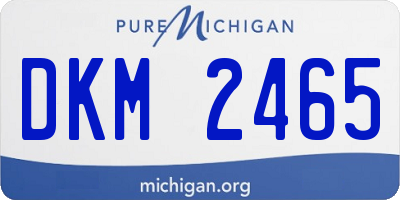 MI license plate DKM2465