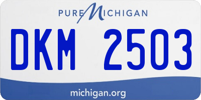 MI license plate DKM2503