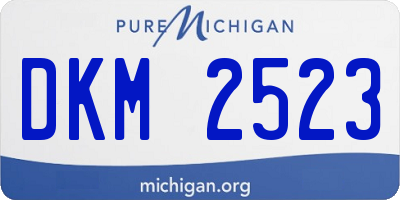 MI license plate DKM2523