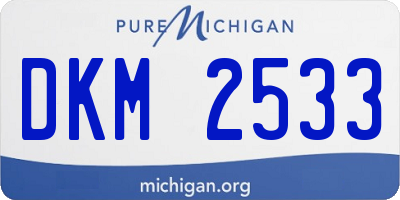 MI license plate DKM2533
