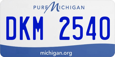 MI license plate DKM2540