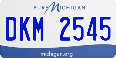 MI license plate DKM2545