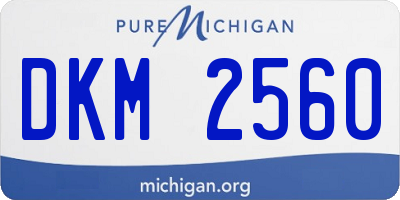 MI license plate DKM2560