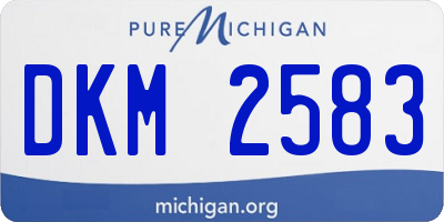 MI license plate DKM2583