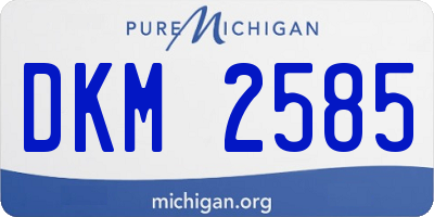MI license plate DKM2585