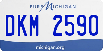 MI license plate DKM2590