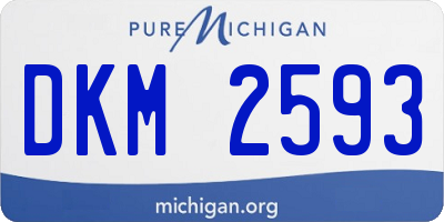 MI license plate DKM2593
