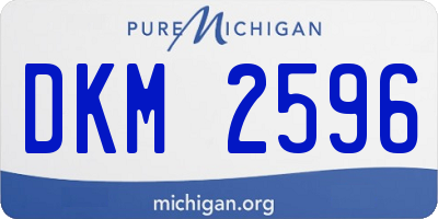 MI license plate DKM2596