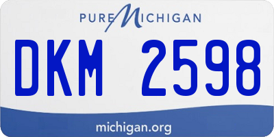 MI license plate DKM2598