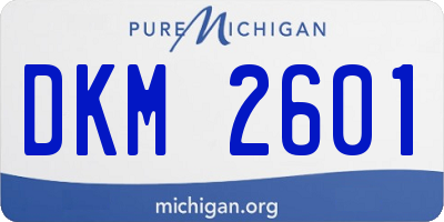 MI license plate DKM2601