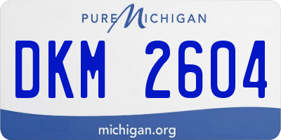 MI license plate DKM2604