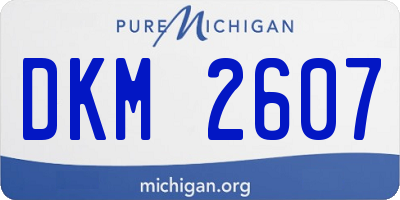 MI license plate DKM2607