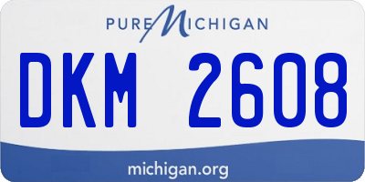 MI license plate DKM2608