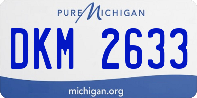 MI license plate DKM2633