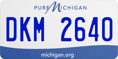 MI license plate DKM2640