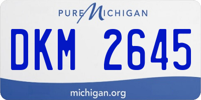 MI license plate DKM2645