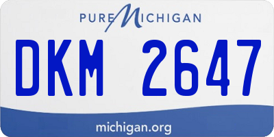 MI license plate DKM2647