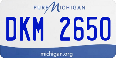 MI license plate DKM2650