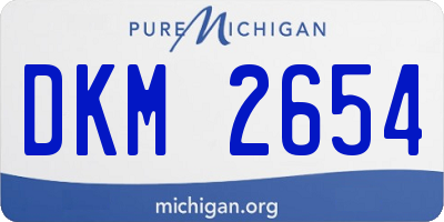 MI license plate DKM2654