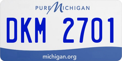 MI license plate DKM2701