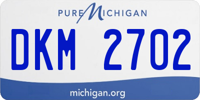 MI license plate DKM2702