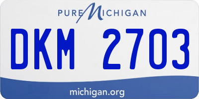 MI license plate DKM2703