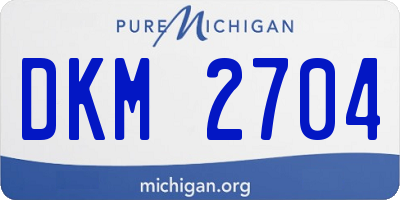 MI license plate DKM2704