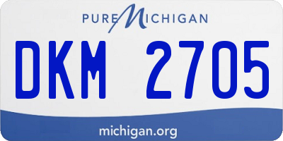 MI license plate DKM2705