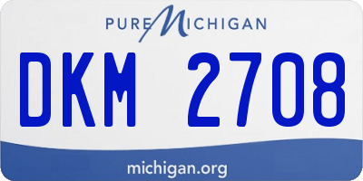 MI license plate DKM2708