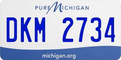 MI license plate DKM2734