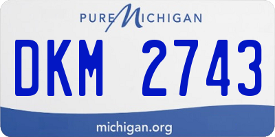 MI license plate DKM2743