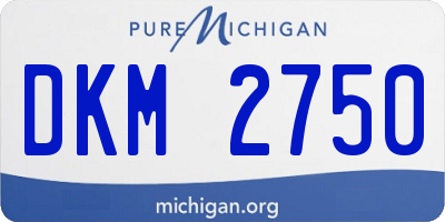 MI license plate DKM2750
