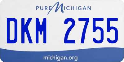MI license plate DKM2755