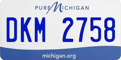 MI license plate DKM2758