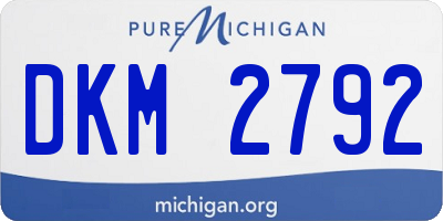 MI license plate DKM2792