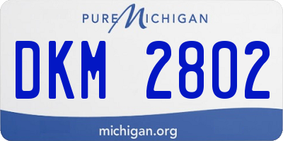 MI license plate DKM2802